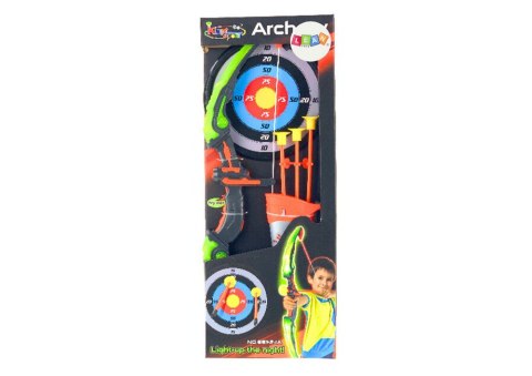 Zestaw Łucznika Łuk Tarcza Kołczan Strzały 3 Szt Światło LEAN Toys Zestaw Łucznika Łuk Tarcza Kołczan Strzały 3 Szt Światło LEAN Toys