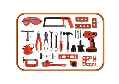 Zestaw Majsterkowicza Skrzynka Narzędzia Wiertarka Na Baterie LEAN Toys Zestaw Majsterkowicza Skrzynka Narzędzia Wiertarka Na Baterie LEAN Toys