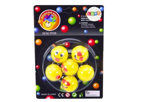 Zestaw Piłeczek Kauczukowych Emoji Żółte 6 Szt LEAN TOYS Zestaw Piłeczek Kauczukowych Emoji Żółte 6 Szt LEAN TOYS