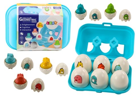Zestaw Sześciu Geometrycznych Jaj Dinozaurów Kolorowe LEAN Toys Zestaw Sześciu Geometrycznych Jaj Dinozaurów Kolorowe LEAN Toys