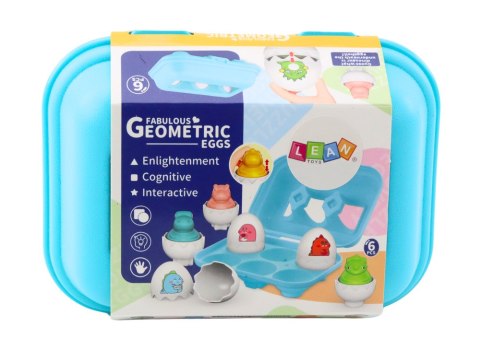 Zestaw Sześciu Geometrycznych Jaj Dinozaurów Kolorowe LEAN Toys Zestaw Sześciu Geometrycznych Jaj Dinozaurów Kolorowe LEAN Toys