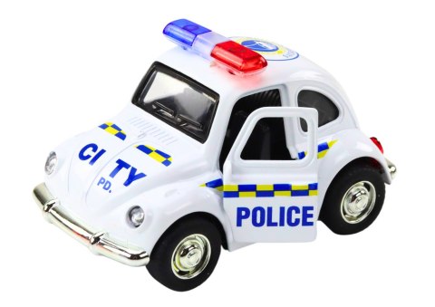 Autko Policyjne Klasyczne 1:38 Napęd Światła Dźwięki Biały LEAN Toys Autko Policyjne Klasyczne 1:38 Napęd Światła Dźwięki Biały LEAN Toys