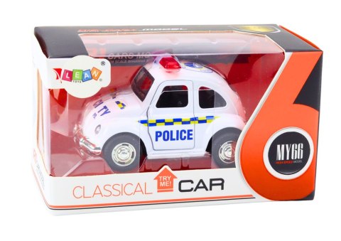 Autko Policyjne Klasyczne 1:38 Napęd Światła Dźwięki Biały LEAN Toys Autko Policyjne Klasyczne 1:38 Napęd Światła Dźwięki Biały LEAN Toys
