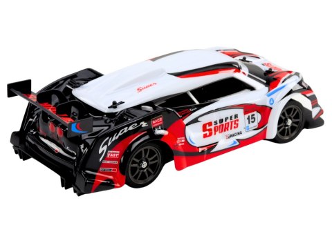 Auto Sportowe RC 1:16 Drift Wymienne Koła Biało-Czerwone LEAN Toys Auto Sportowe RC 1:16 Drift Wymienne Koła Biało-Czerwone LEAN Toys