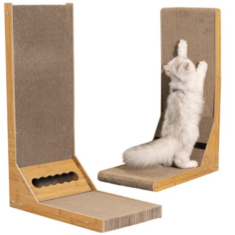 Drapak Narożny Stojący Wysoki Kartonowy Z Piłeczką Dla Kota 60 x40 x 24cm LEAN Drapak Narożny Stojący Wysoki Kartonowy Z Piłeczką Dla Kota 60 x40 x 24cm LEAN