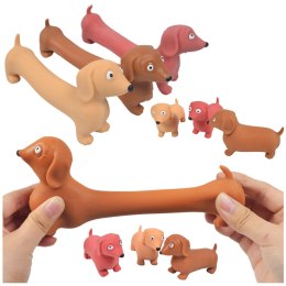 Gniotek Antystresowy Piesek Do Ściskania Brązowy Beżowy Brudny Róż LEAN TOYS