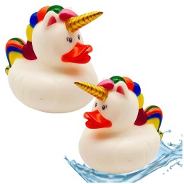 Kaczuszka Jednorożec Zabawka Do Kąpieli Tęczowa Grzywa Ogon Biała LEAN TOYS