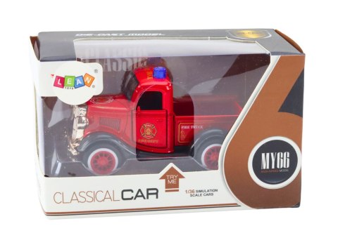 Klasyczne Autko Strażackie 1:36 Napęd Światła Dźwięki Czerwony LEAN Toys Klasyczne Autko Strażackie 1:36 Napęd Światła Dźwięki Czerwony LEAN Toys