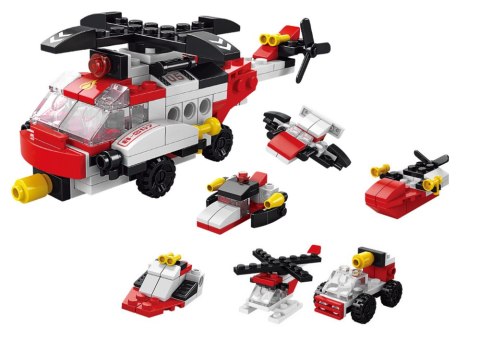Klocki Konstrukcyjne Helikopter 6w1 Zestaw DIY Pojazdy 117 ele. LEAN Toys Klocki Konstrukcyjne Helikopter 6w1 Zestaw DIY Pojazdy 117 ele. LEAN Toys
