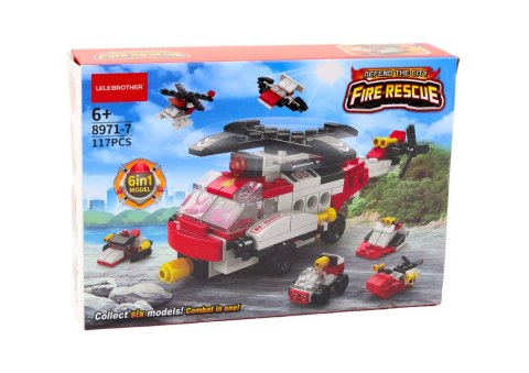 Klocki Konstrukcyjne Helikopter 6w1 Zestaw DIY Pojazdy 117 ele. LEAN Toys Klocki Konstrukcyjne Helikopter 6w1 Zestaw DIY Pojazdy 117 ele. LEAN Toys