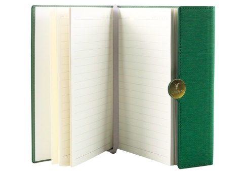 Notes Biurowy Na Magnes Notatnik A5 W Linie Z Obiciem Zielony LEAN Notes Biurowy Na Magnes Notatnik A5 W Linie Z Obiciem Zielony LEAN