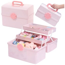 Organizer Pudełko Na Biżuterię Kosmetyki Akcesoria Różowe 29x16x16cm LEAN