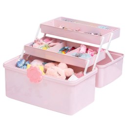 Organizer Pudełko Na Biżuterię Kosmetyki Akcesoria Różowe 29x16x16cm LEAN