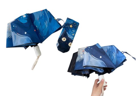 Parasol Automatyczny Przeciwdeszczowy Przeciwsłoneczny Kot Niebieska LEAN Parasol Automatyczny Przeciwdeszczowy Przeciwsłoneczny Kot Niebieska LEAN