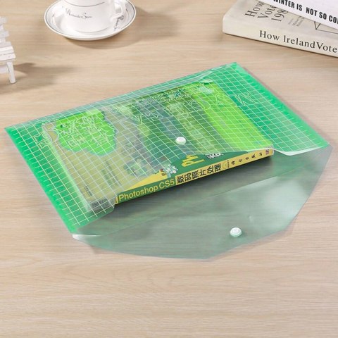 Teczka Folder Kopertowy Z Zapięciem Przeźroczysty Zielony A4 20 Sztuk LEAN Teczka Folder Kopertowy Z Zapięciem Przeźroczysty Zielony A4 20 Sztuk LEAN