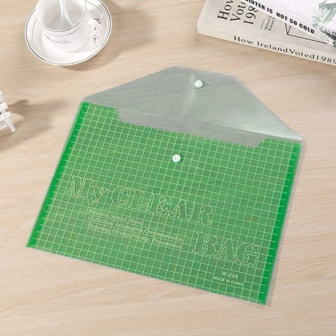 Teczka Folder Kopertowy Z Zapięciem Przeźroczysty Zielony A4 20 Sztuk LEAN Teczka Folder Kopertowy Z Zapięciem Przeźroczysty Zielony A4 20 Sztuk LEAN