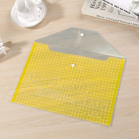 Teczka Folder Kopertowy Z Zapięciem Przeźroczysty Żółty A4 20 Sztuk LEAN Teczka Folder Kopertowy Z Zapięciem Przeźroczysty Żółty A4 20 Sztuk LEAN