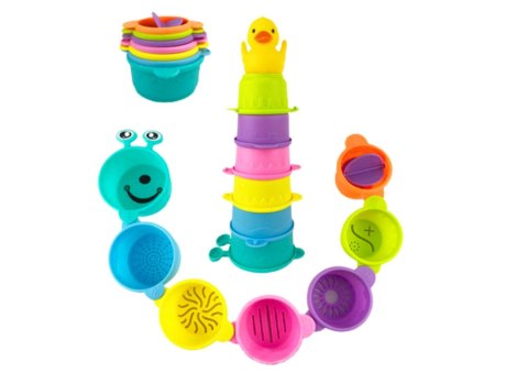 Zabawki Do Kąpieli Kubeczki Z Otworami Kaczka 8 El LEAN Toys Zabawki Do Kąpieli Kubeczki Z Otworami Kaczka 8 El LEAN Toys