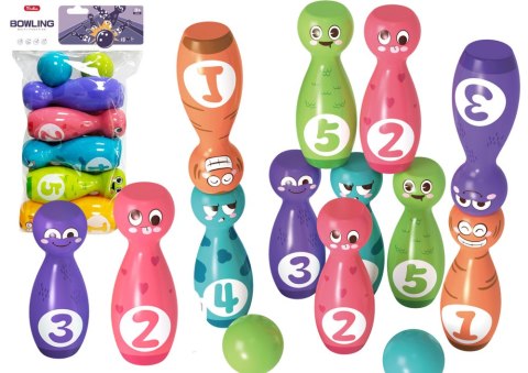 Zestaw Do Gry W Kręgle Buźki Kule Kolorowe 10szt LEAN Toys Zestaw Do Gry W Kręgle Buźki Kule Kolorowe 10szt LEAN Toys
