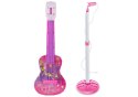 Zestaw Gitara Elektryczna Statyw z Mikrofonem Na Baterie Różowe LEAN Toys