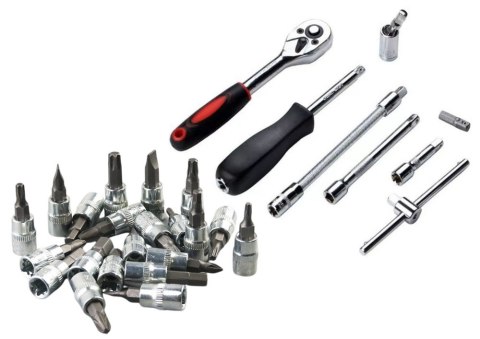 Zestaw Kluczy Nasadowych 1/4" - 46 Elementów w Walizce LEAN Zestaw Kluczy Nasadowych 1/4" - 46 Elementów w Walizce LEAN