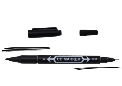 Zestaw Markerów Dwustronnych Wodoodpornych Do Płyt CD Czarny 10szt. LEAN Zestaw Markerów Dwustronnych Wodoodpornych Do Płyt CD Czarny 10szt. LEAN