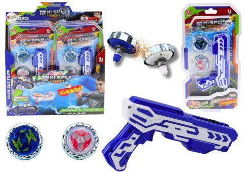 Zestaw Pistolet Wyrzutnia 2 Metalowe Krążki Niebieski Światła LEAN Toys Zestaw Pistolet Wyrzutnia 2 Metalowe Krążki Niebieski Światła LEAN Toys