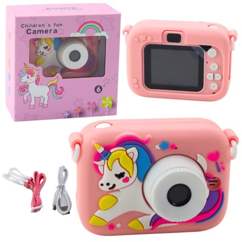 Aparat Cyfrowy Dla Dzieci Jednorożec Różowy 48Mpx HD 1080P LEAN Toys Aparat Cyfrowy Dla Dzieci Jednorożec Różowy 48Mpx HD 1080P LEAN Toys
