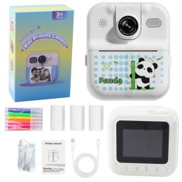 Aparat Natychmiastowy z Drukarką Termiczną Gry 3 Rolki Biały Panda LEAN Toys