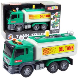 Ciężarówka Cysterna Woda Światła Dźwięki Zielona 1:14 LEAN Toys