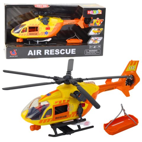 Helikopter Ratunkowy Hak Nosze Światła Dźwięki Pomarańczowy 1:12 LEAN Toys Helikopter Ratunkowy Hak Nosze Światła Dźwięki Pomarańczowy 1:12 LEAN Toys