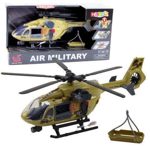 Helikopter Wojskowy Militarny Hak Nosze Światła Dźwięki 1:14 LEAN Toys Helikopter Wojskowy Militarny Hak Nosze Światła Dźwięki 1:14 LEAN Toys