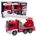 Straż Pożarna Z Wysięgnikiem Woda Światła Dźwięki Czerwony 1:14 LEAN Toys