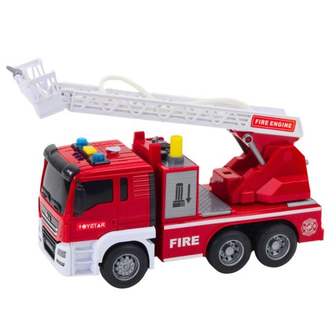 Straż Pożarna Z Wysięgnikiem Woda Światła Dźwięki Czerwony 1:14 LEAN Toys Straż Pożarna Z Wysięgnikiem Woda Światła Dźwięki Czerwony 1:14 LEAN Toys