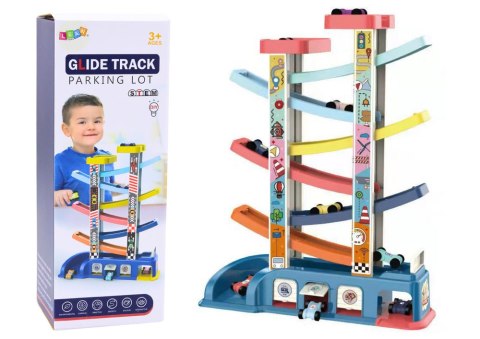 Tor Zjeżdżalnia Dla Kolorowych Autek 6 Samochodzików LEAN Toys Tor Zjeżdżalnia Dla Kolorowych Autek 6 Samochodzików LEAN Toys
