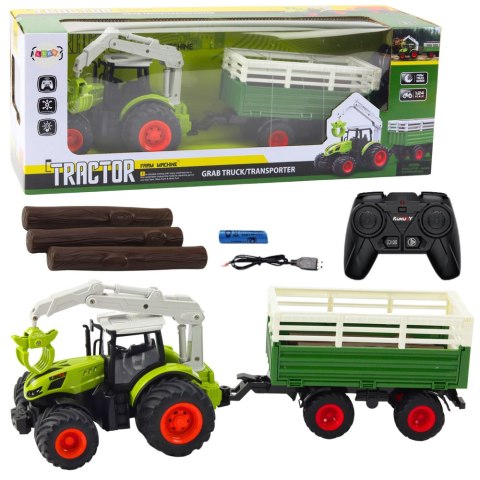 Traktor Rolniczy Z Przyczepą I Chwytakiem Zdalnie Sterowany RC 2.4G LEAN Toys Traktor Rolniczy Z Przyczepą I Chwytakiem Zdalnie Sterowany RC 2.4G LEAN Toys