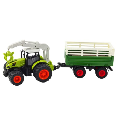 Traktor Rolniczy Z Przyczepą I Chwytakiem Zdalnie Sterowany RC 2.4G LEAN Toys Traktor Rolniczy Z Przyczepą I Chwytakiem Zdalnie Sterowany RC 2.4G LEAN Toys