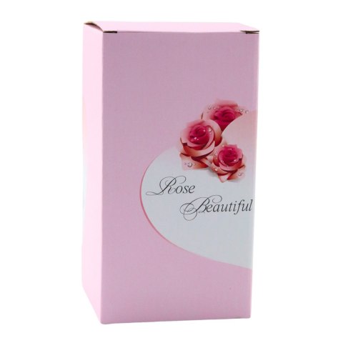 Wieczna Róża W Szkle Kopuła Oświetlenie LED Czerwona 21x11cm