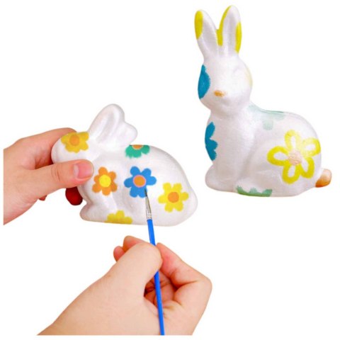 Zestaw Do Malowania Styropianowych Ozdób 4 Zające Farby Pędzelek LEAN TOYS Zestaw Do Malowania Styropianowych Ozdób 4 Zające Farby Pędzelek LEAN TOYS