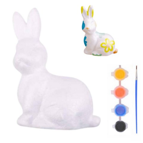 Zestaw Do Malowania Styropianowych Ozdób Zając Farby Pędzelek LEAN TOYS Zestaw Do Malowania Styropianowych Ozdób Zając Farby Pędzelek LEAN TOYS