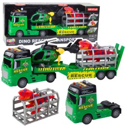 Zestaw Ratowniczy Ciężarówka Helikopter Samochód Dinozaur Światła Dźwięki LEAN Toys