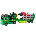 Zestaw Ratowniczy Ciężarówka Helikopter Samochód Dinozaur Światła Dźwięki LEAN Toys