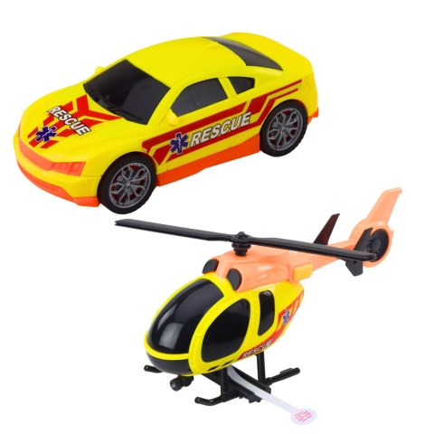 Zestaw Ratowniczy Ciężarówka Helikopter Samochód Światła Dźwięki LEAN Toys Zestaw Ratowniczy Ciężarówka Helikopter Samochód Światła Dźwięki LEAN Toys