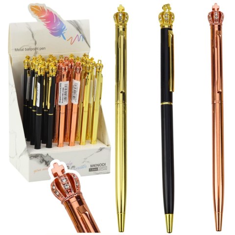 Długopis Metalowy Automatyczny Korona Niebieski Tusz 1.0mm LEAN Toys Długopis Metalowy Automatyczny Korona Niebieski Tusz 1.0mm LEAN Toys