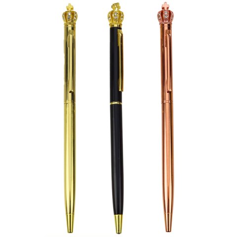 Długopis Metalowy Automatyczny Korona Niebieski Tusz 1.0mm LEAN Toys Długopis Metalowy Automatyczny Korona Niebieski Tusz 1.0mm LEAN Toys