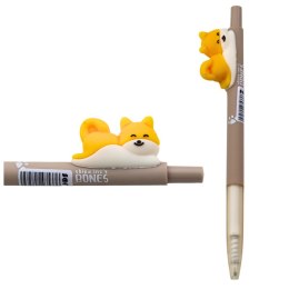 Długopis Z Figurką Żółtego Pieska Shiba Niebieski Tusz 0.5mm LEAN