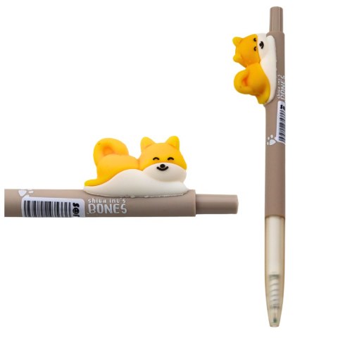 Długopis Z Figurką Żółtego Pieska Shiba Niebieski Tusz 0.5mm LEAN Długopis Z Figurką Żółtego Pieska Shiba Niebieski Tusz 0.5mm LEAN