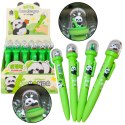 Długopis Żelowy Zielony Panda W Kopule Niebieski Tusz 0.5mm LEAN