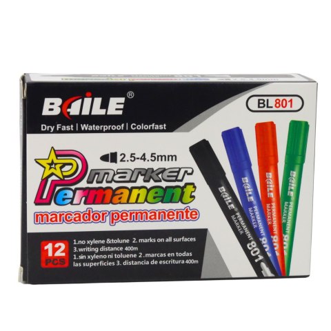 Marker Permanentny Wodoodporny Czarny 2,5-4,5 mm LEAN Marker Permanentny Wodoodporny Czarny 2,5-4,5 mm LEAN