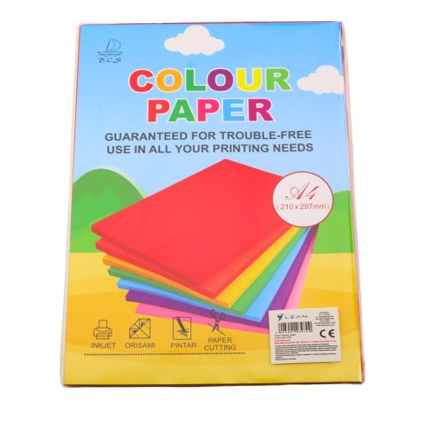 Papier Kolorowy Ozdobny A4 Do Druku Rękodzieła Kartki 100Szt LEAN Papier Kolorowy Ozdobny A4 Do Druku Rękodzieła Kartki 100Szt LEAN